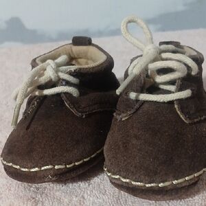 The Children's Place Brown Moccasins with Cream Laces
